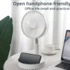 Uppladdningsbar Hopfällbar Fläkt 70cm - Portabel Golvfläkt/Bordsfläkt med Batteri Vit