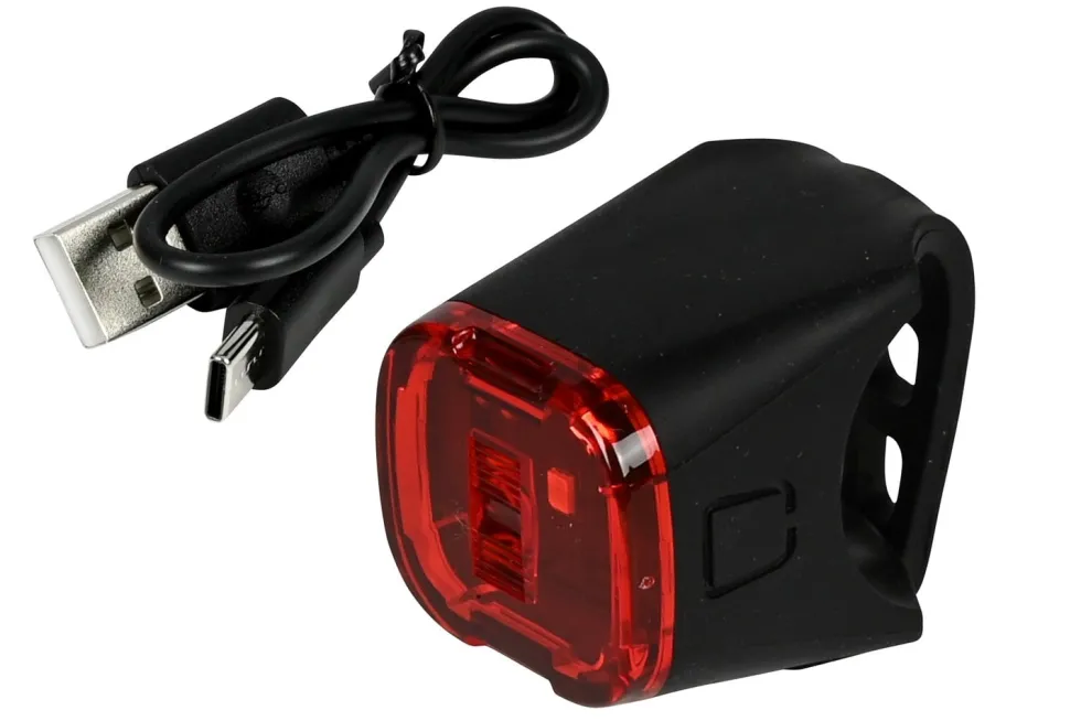 Uppladdningsbar LED baklampa med USB C för cykel