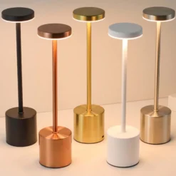 Uppladdningsbar LED Bordslampa i Metall Svart