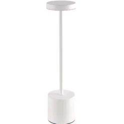 Uppladdningsbar LED Bordslampa i Metall Vit