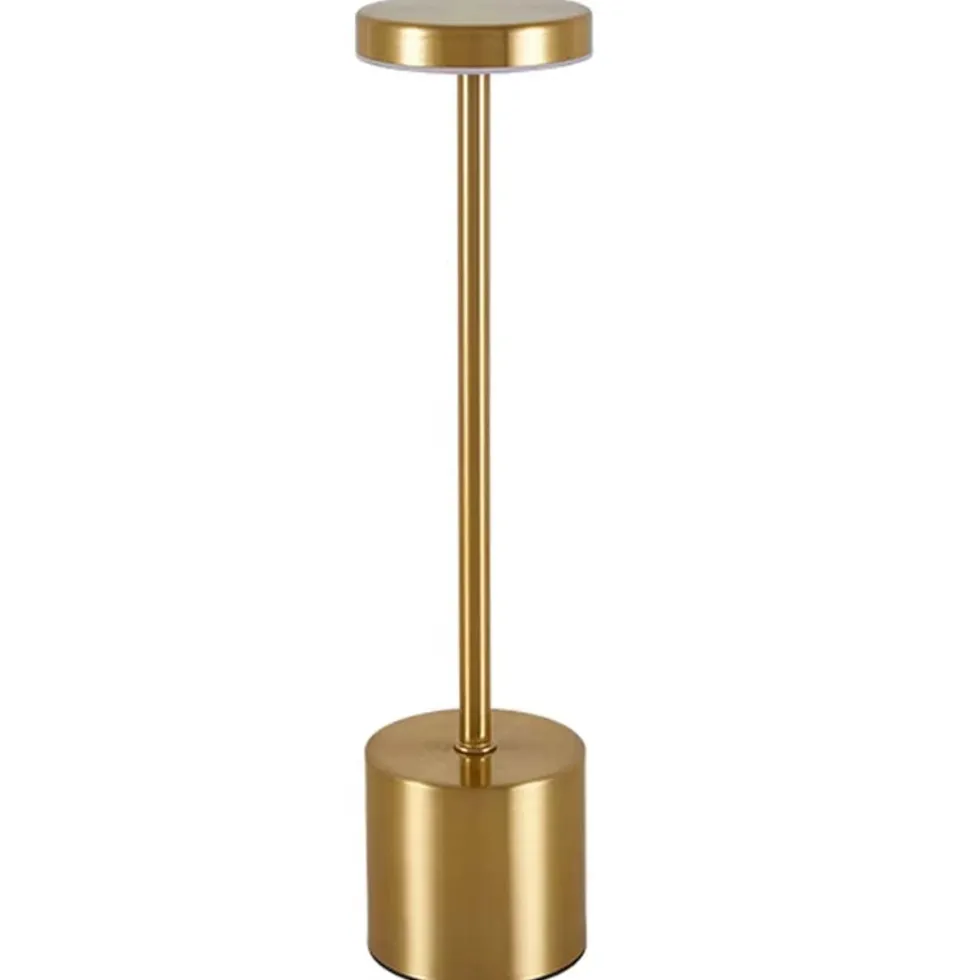Uppladdningsbar LED Bordslampa i Metall Guld