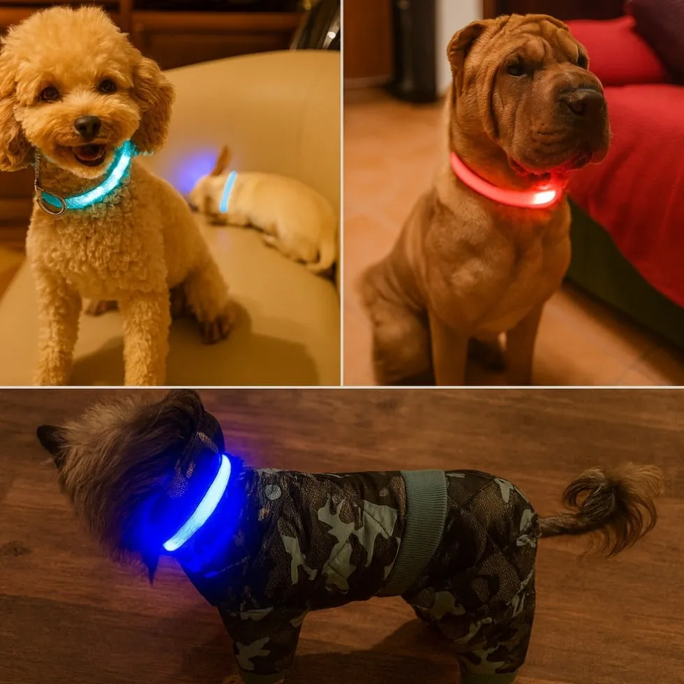 Uppladdningsbart LED-hundhalsband / Reflex & Halsband för hund