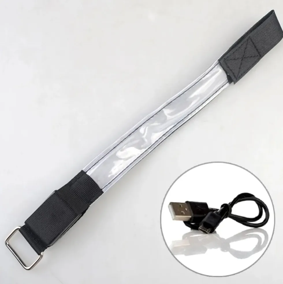 Uppladdningsbart LED-reflexarmband för ökad synlighet