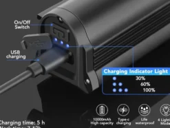 Uppladdningsbart set cykellampa med LED