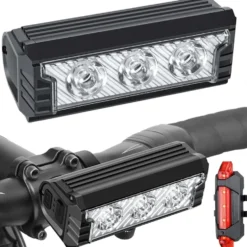 Uppladdningsbart set cykellampa med LED