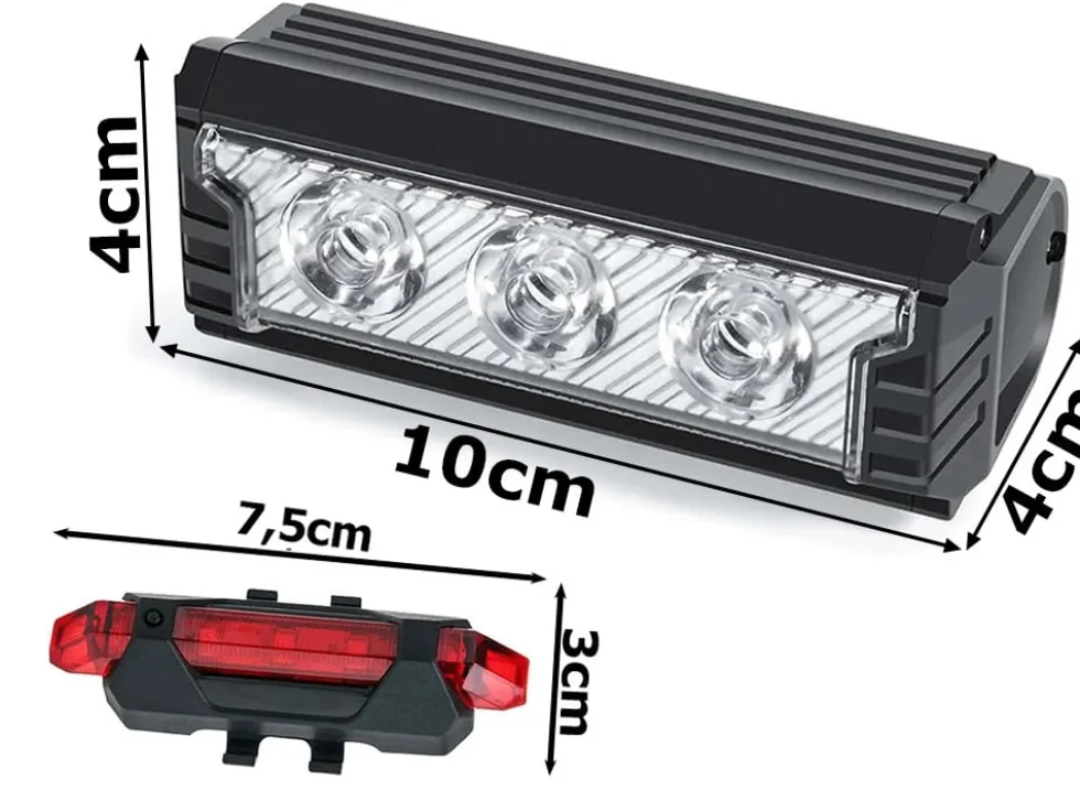 Uppladdningsbart set cykellampa med LED