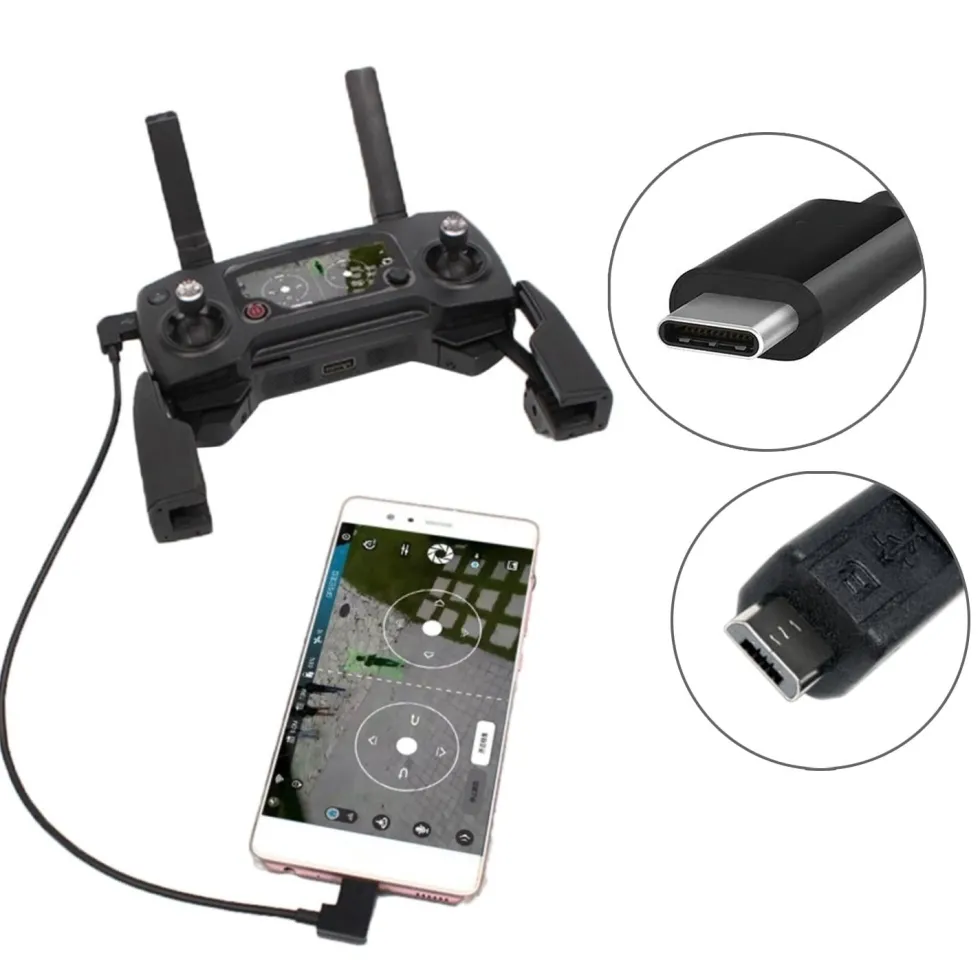 USB-C till Micro-USB-kabel för DJI Mavic Pro / Spark 30 cm