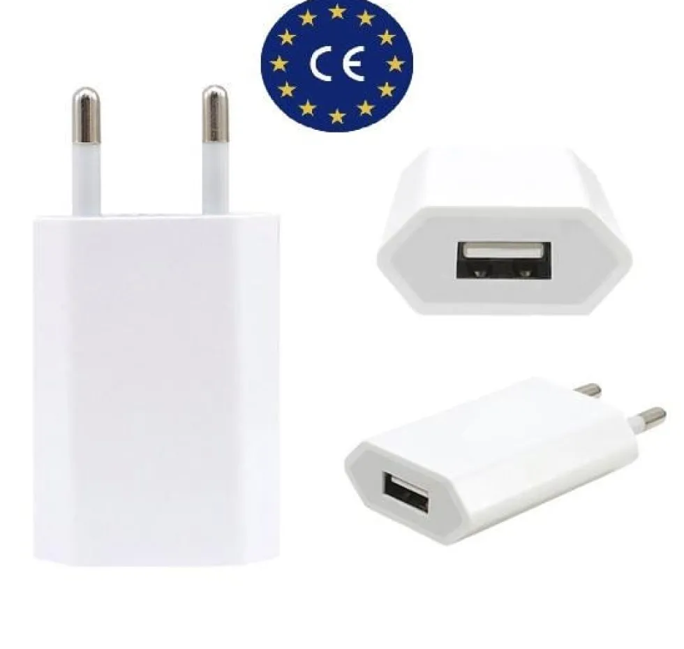 USB-strömadapter från 230V till 5V USB Typ A ho 1A, 5W iPhone