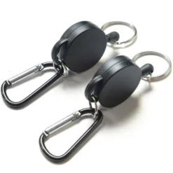 Utdragbar nyckelring med karbinhake 2-pack