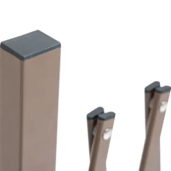 Utomhus trädgårdsstaket i aluminiumlegering, utdragbar trädgårdsgrind, 250x31x103,5 cm, mörk kaffe