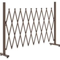 Utomhus trädgårdsstaket i aluminiumlegering, utdragbar trädgårdsgrind, 250x31x103,5 cm, mörk kaffe