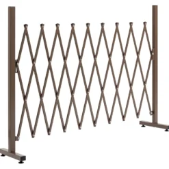 Utomhus trädgårdsstaket i aluminiumlegering, utdragbar trädgårdsgrind, 250x31x103,5 cm, mörk kaffe
