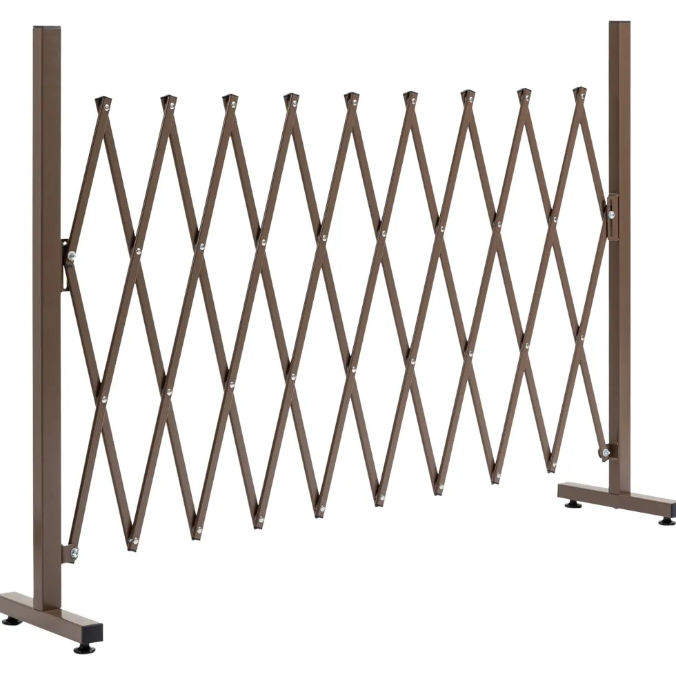 Utomhus trädgårdsstaket i aluminiumlegering, utdragbar trädgårdsgrind, 250x31x103,5 cm, mörk kaffe