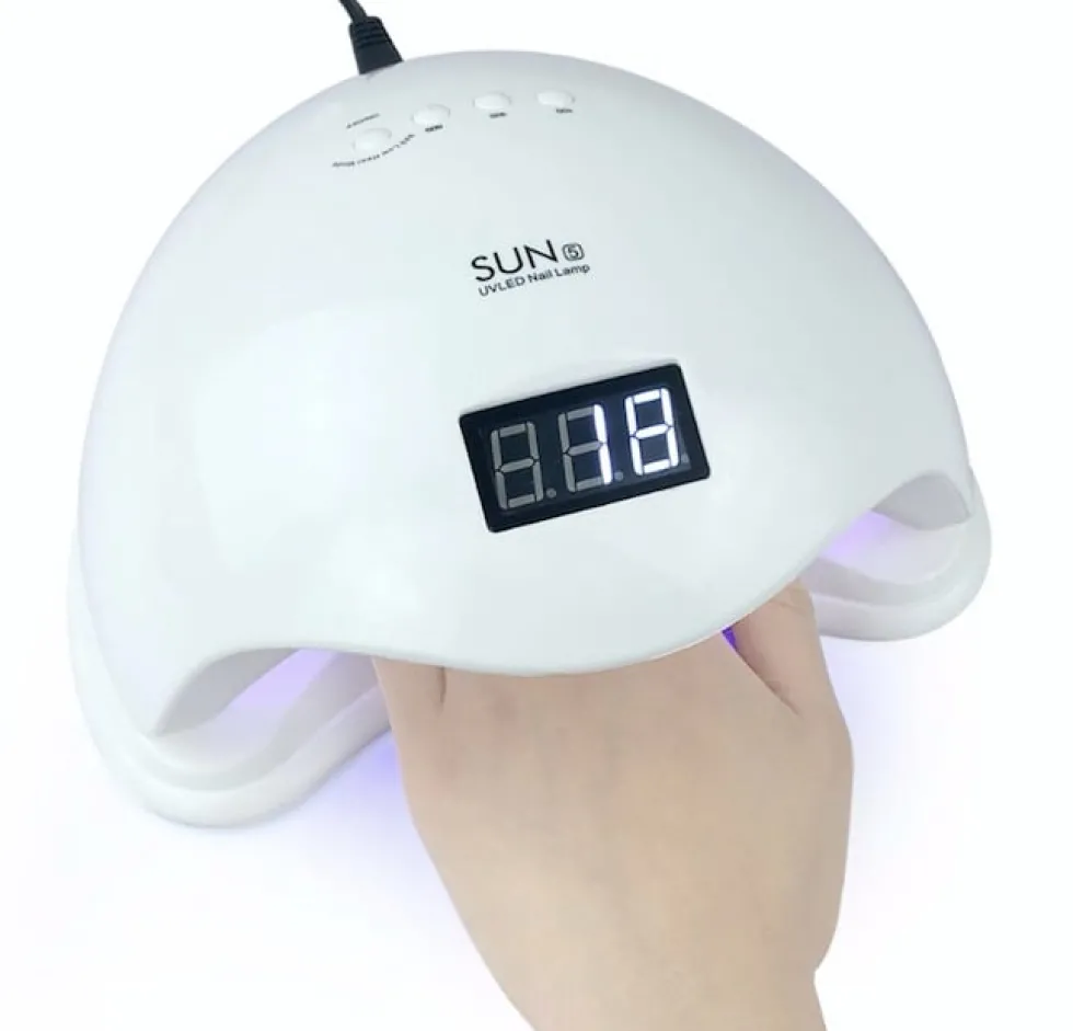 UV/LED nagellampa 48W med sensor och timer 10/30/60s vit