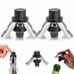 Vakuumkork till Champagne 2-Pack Champagneförslutare med Pump