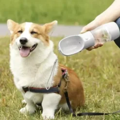 Vattenflaska med matbehållare 200 ml för hund