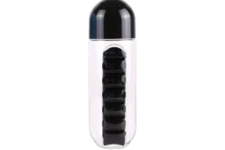 Vattenflaska med pillerfack 600 ml