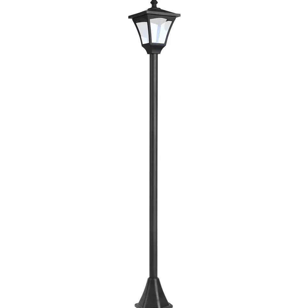 Vattentät IP44 Solcellsdriven LED-trädgårdslampa, 15x15x177 cm, Svart