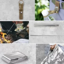 Överlevnadskit / 32-delars set med kniv, kompass och vattentät väska
