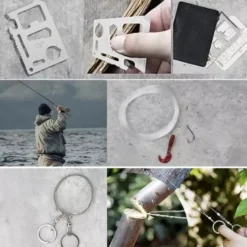 Överlevnadskit / 32-delars set med kniv, kompass och vattentät väska