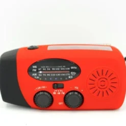 Vevradio med Solceller, Ficklampa och 2000mAh Powerbank SOS