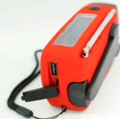 Vevradio med Solceller, Ficklampa och 2000mAh Powerbank SOS