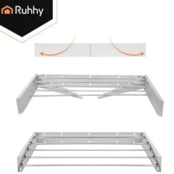 Väggmonterad klädtork 80 cm vikbar aluminium 20 kg belastning