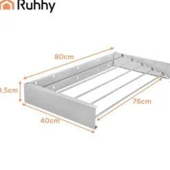 Väggmonterad klädtork 80 cm vikbar aluminium 20 kg belastning