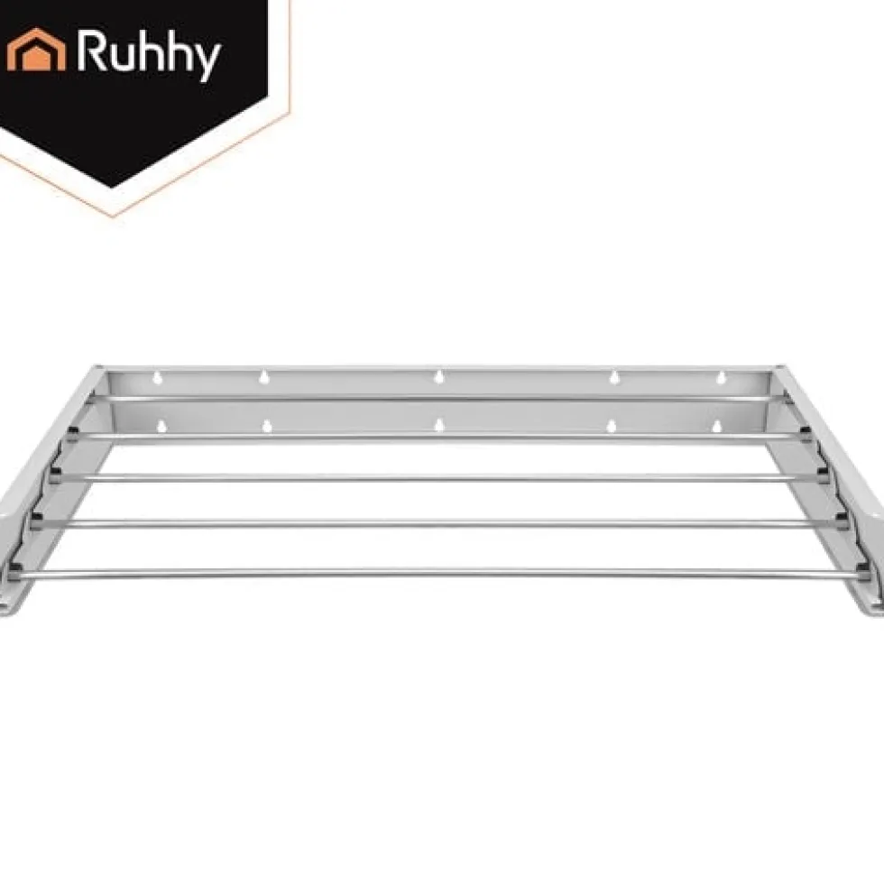 Väggmonterad klädtork 80 cm vikbar aluminium 20 kg belastning