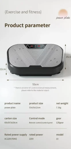 Vibrationsplattform för helkroppsträning med hopprep samt 120 hastighetsnivåer – effektiv vibrationsträning och massage för hemmabruk träning
