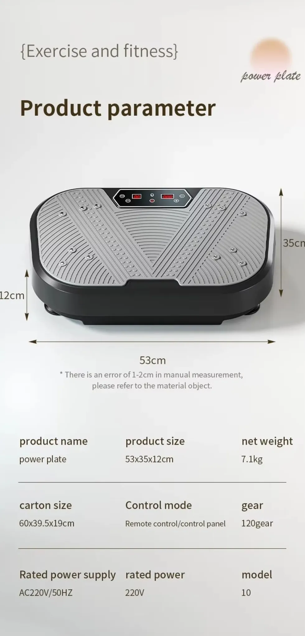 Vibrationsplattform för helkroppsträning med hopprep samt 120 hastighetsnivåer – effektiv vibrationsträning och massage för hemmabruk träning