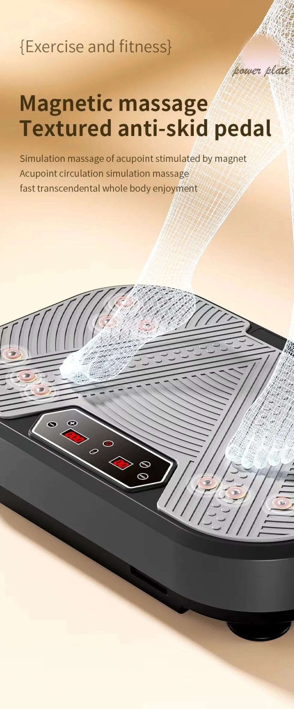 Vibrationsplattform för helkroppsträning med hopprep samt 120 hastighetsnivåer – effektiv vibrationsträning och massage för hemmabruk träning