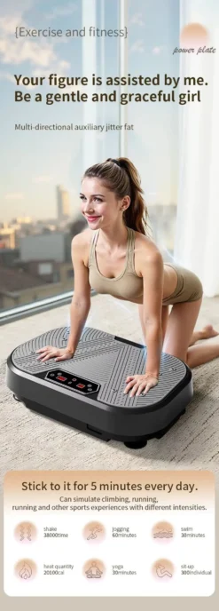 Vibrationsplattform för helkroppsträning med hopprep samt 120 hastighetsnivåer – effektiv vibrationsträning och massage för hemmabruk träning