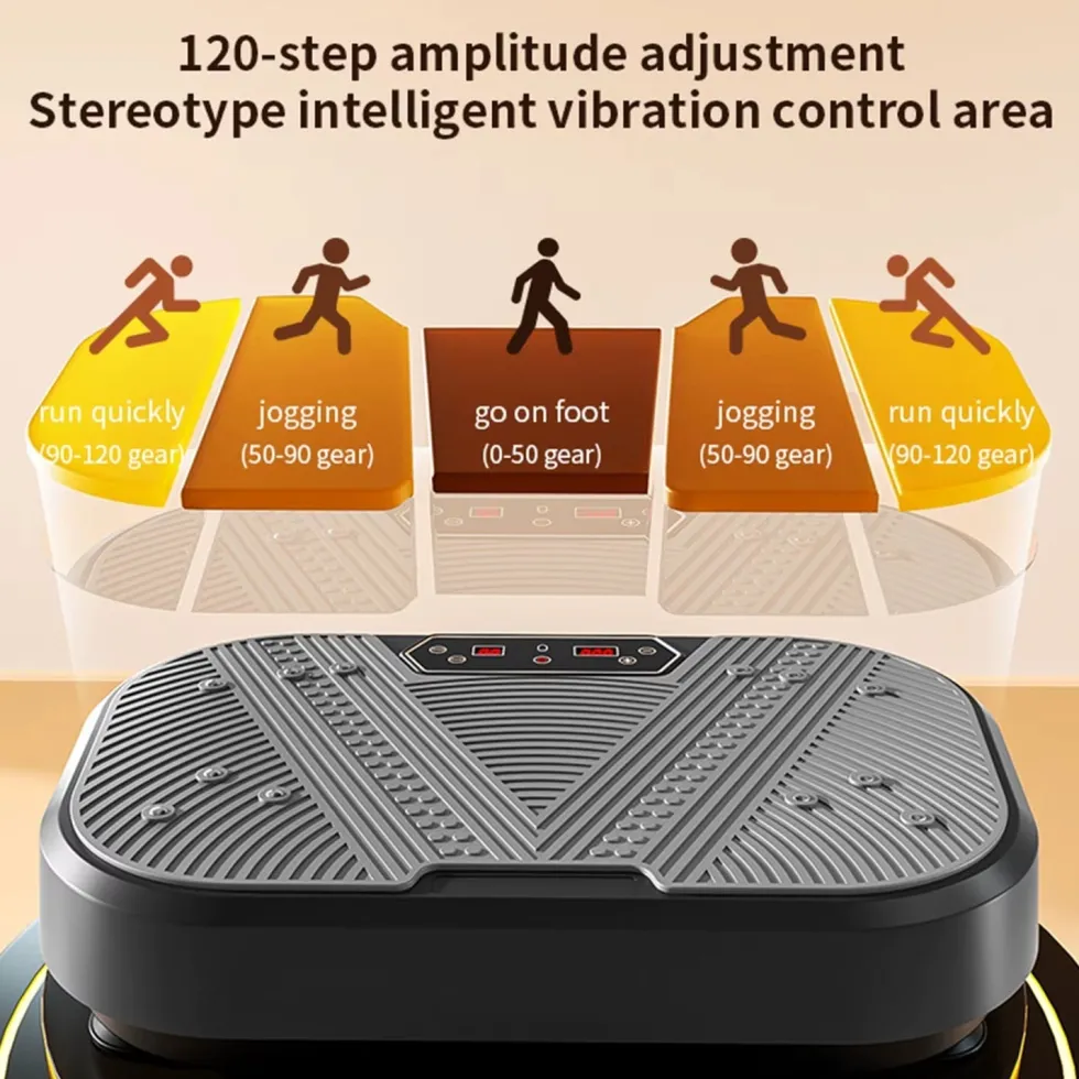 Vibrationsplattform för helkroppsträning med hopprep samt 120 hastighetsnivåer – effektiv vibrationsträning och massage för hemmabruk träning