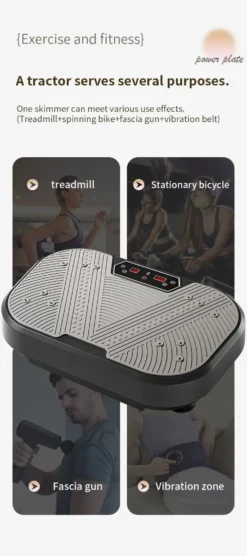 Vibrationsplattform för helkroppsträning med hopprep samt 120 hastighetsnivåer – effektiv vibrationsträning och massage för hemmabruk träning