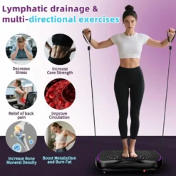 Vibrationsplattform för helkroppsträning med hopprep samt 120 hastighetsnivåer – effektiv vibrationsträning och massage för hemmabruk träning