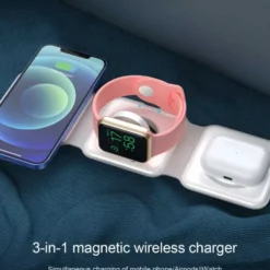 Vikbar Trådlös Mobilladdare 3-i-1 Magsafe Kompatibel Vit