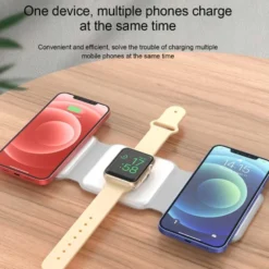 Vikbar Trådlös Mobilladdare 3-i-1 Magsafe Kompatibel Vit