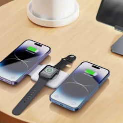 Vikbar Trådlös Mobilladdare 3-i-1 Magsafe Kompatibel Vit