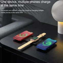Vikbar Trådlös Mobilladdare 3-i-1 Magsafe Kompatibel Svart