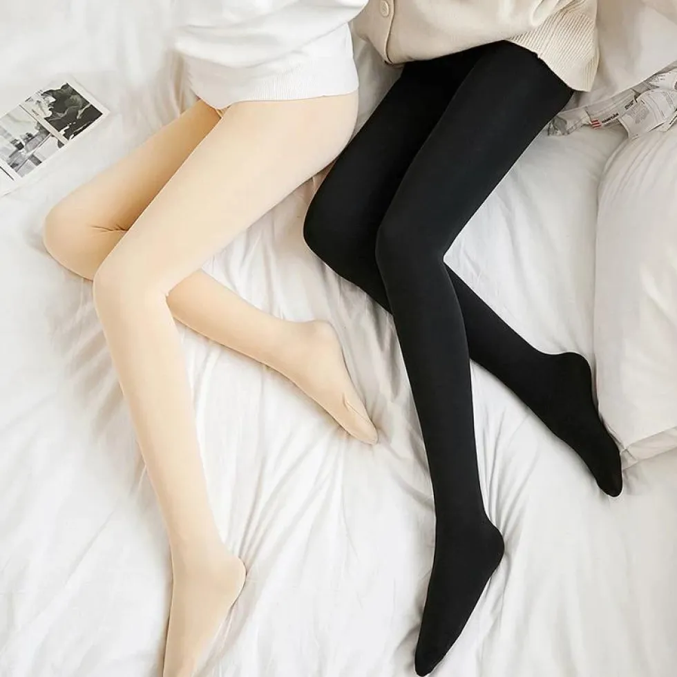 Vinterleggings / Damleggings med fleecefoder och strumpor