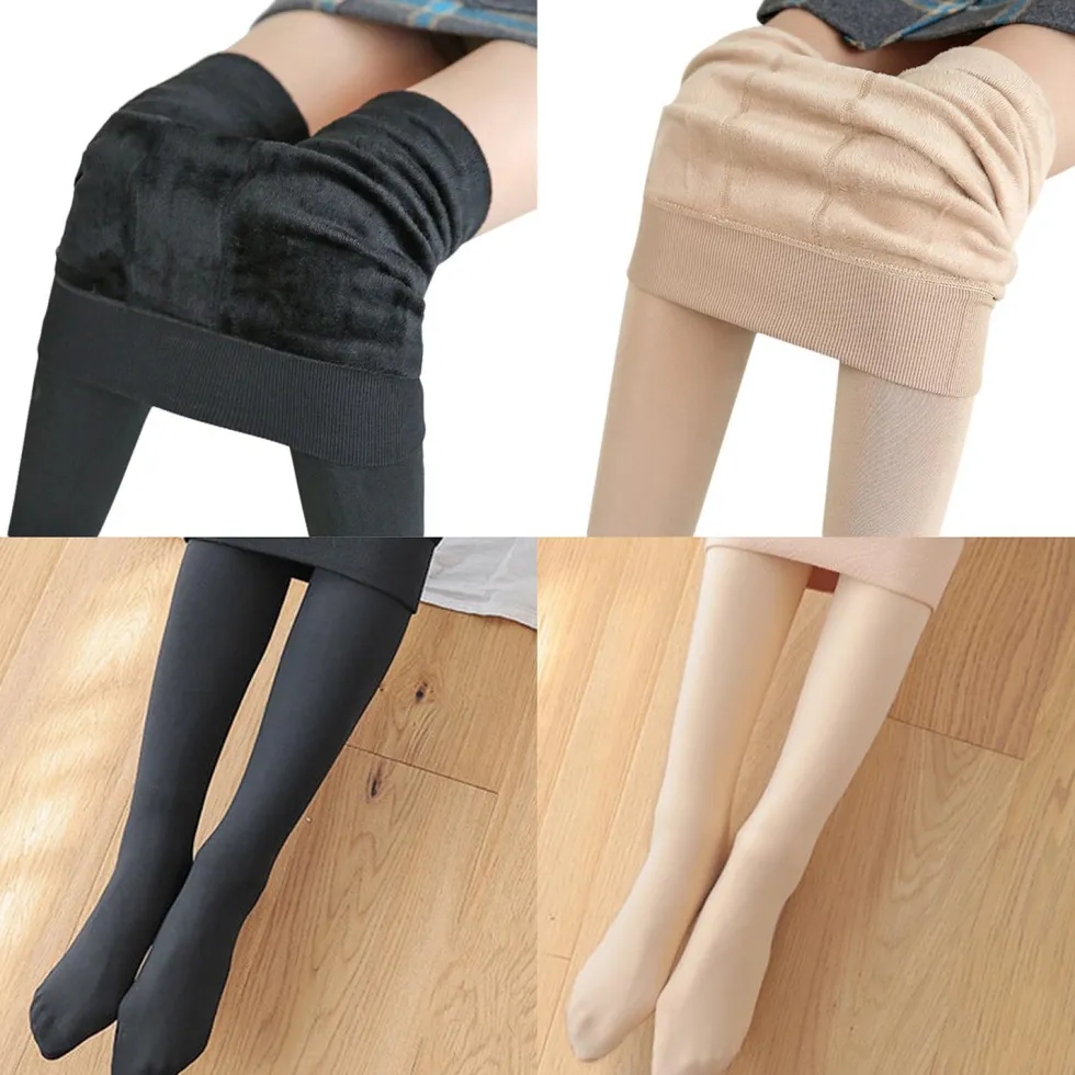Vinterleggings / Damleggings med fleecefoder och strumpor