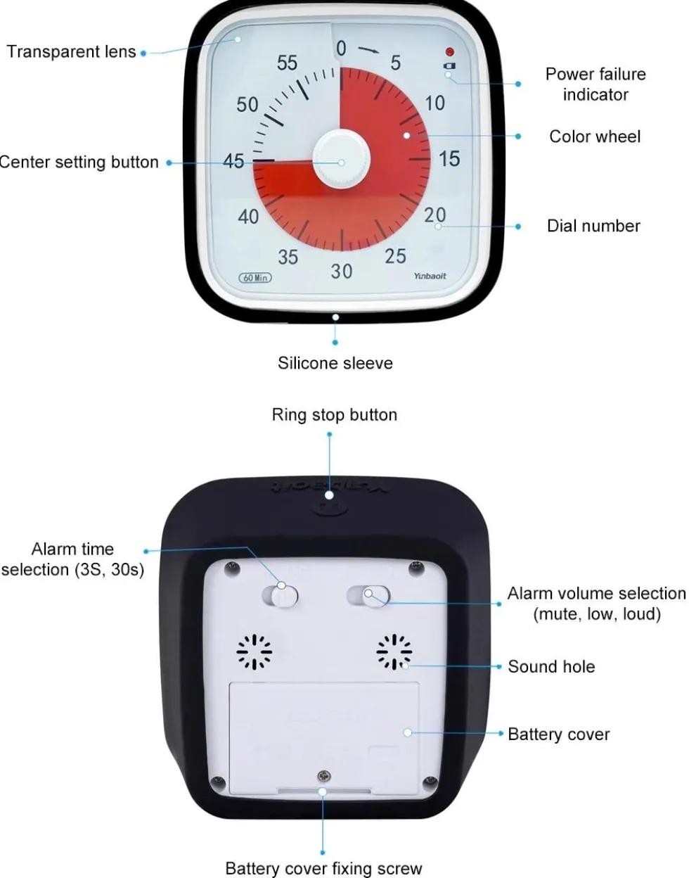 Visuell Timer 60min - klassrum skola för barn