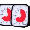 Visuell timer 60 minuter 2-pack – tyst timer för barn, klassrum och läxläsning, svart - klassrum skola för barn
