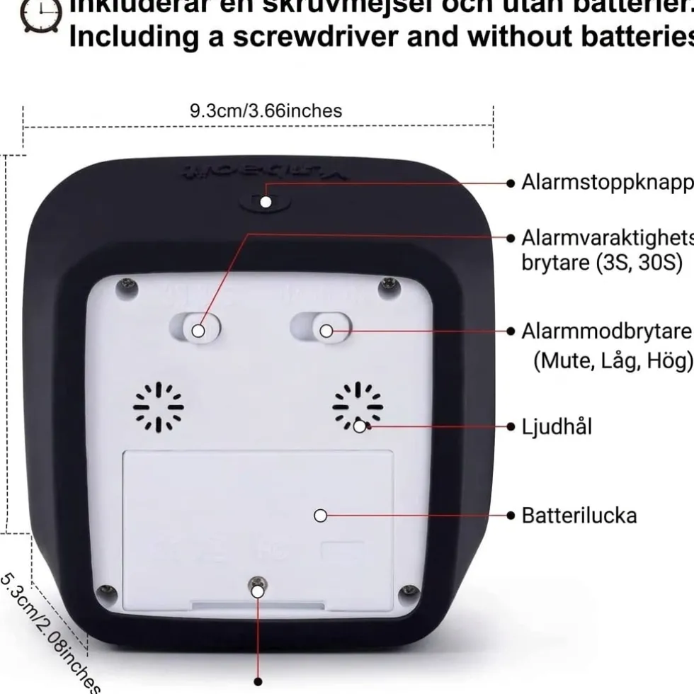 Visuell timer 60 minuter 2-pack – tyst timer för barn, klassrum och läxläsning, svart - klassrum skola för barn