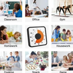 Visuell Timer STOR 60min - klassrum skola för barn 19cm