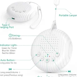 Vitbrusmaskin med naturljud och timer