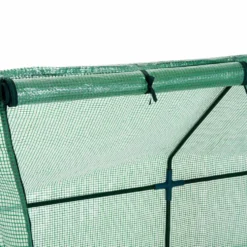 Växthus 270x90x90cm med 3 rullfönster, stål, PE-nätfilm, tomat- och grönsakshus för balkong, trädgård