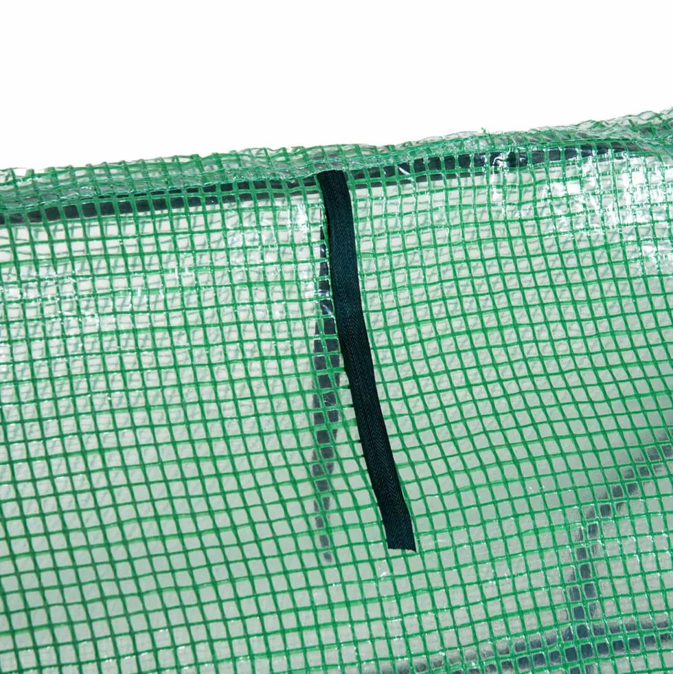 Växthus 270x90x90cm med 3 rullfönster, stål, PE-nätfilm, tomat- och grönsakshus för balkong, trädgård