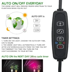 Växtlampa, 60 LED fullspektrum odlingslampa Växtljus Växtlampa 3 timers